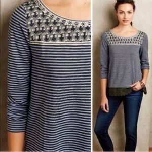 Anthropologie Little Yellow Button long sleeve